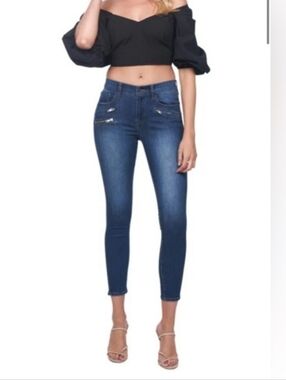 NWT Etienne Marcel Classic Skinny Multiple Zipper Jeans